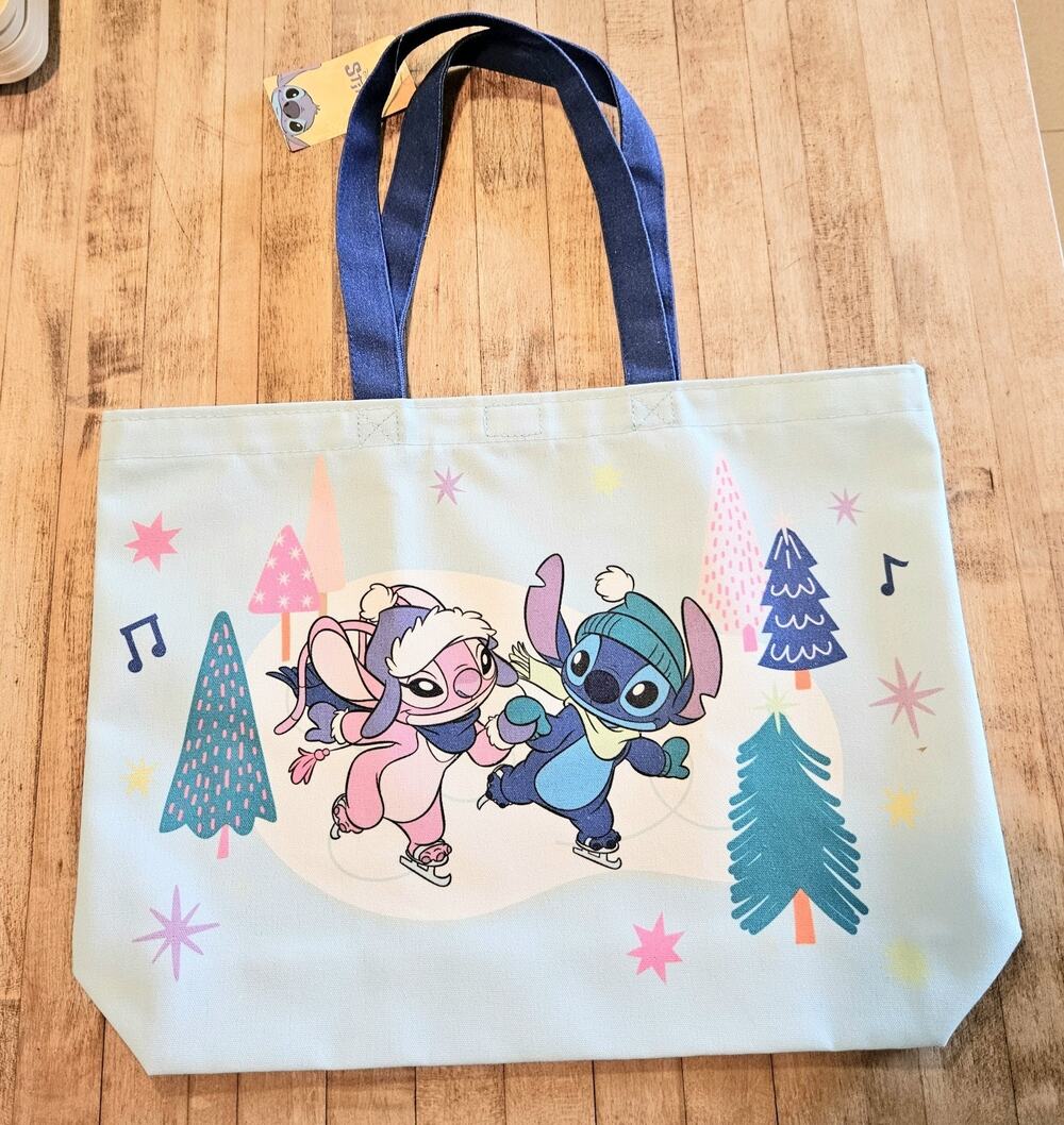 Disney Stitch Large Canvas Tote Bag with Double Straps {19" X 14”}-NEW with TAGS